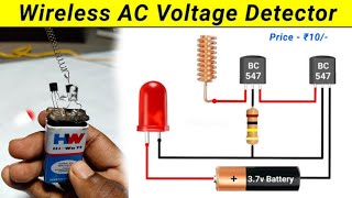 invention bc 547 transistor wireless voltage tester makingsimple electronic ideas [upl. by Aelahc]