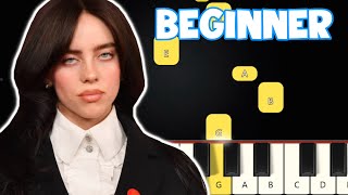 THE GREATEST  Billie Eilish  Beginner Piano Tutorial  Easy Piano [upl. by Htezzil]