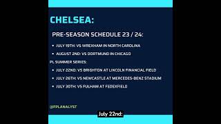 Chelsea preseason schedule 20232024 [upl. by Willcox]