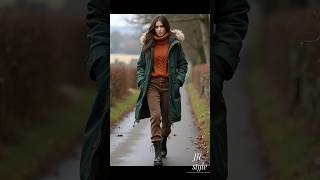 🔥 Top Trend Autumn Winter 2024 Street Fashion Forest Green Parka amp Corduroy Pants for Cozy Style [upl. by Enrobso]