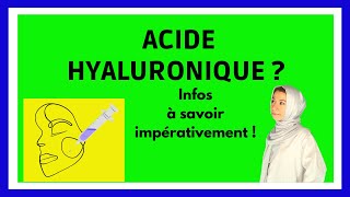 ACIDE HYALURONIQUE  Bienfaits Efficacité Danger [upl. by Dixil734]