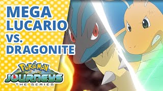 Korrina Returns—Mega Lucario vs Dragonite  Pokémon Journeys The Series  Official Clip [upl. by Nnaeilsel434]