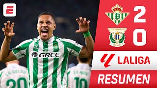 BETIS logró primera victoria en LA LIGA al imponerse 20 al LEGANÉS Gol de VITOR ROQUE  La Liga [upl. by Ecnatsnok]