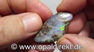 Boulderopal Opal mit Bohrung 003086 b [upl. by Annice228]