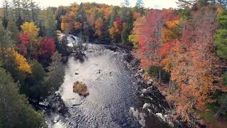 Adirondack Fall Foliage  Drone footage at Buttermilk Falls [upl. by Valma]