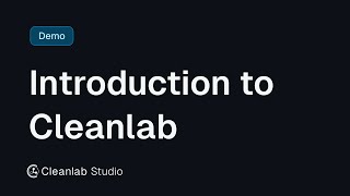 Introduction to Cleanlab Studio [upl. by Doug304]