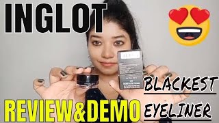 INGLOT AMC Eyeliner Gel 77 Black  First Impressions Review And Demo [upl. by Jeu742]