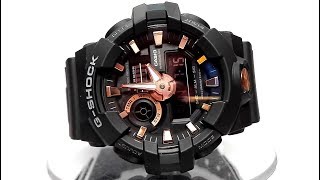 Casio GShock GA710B1A4 Gold Black series watch video 2018 [upl. by Kcirddet418]