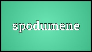 Spodumene Meaning [upl. by Drarreg]