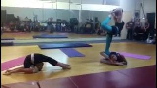 Contortion Trio performing in a yoga class [upl. by Nolyaw654]