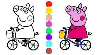 How To Draw Peppa Pig 🐷❤️ Painting and Coloring for Kids amp Toddlers [upl. by Adrell]