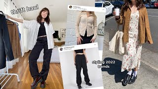 tryon thrift haul  styling 2022 trends cargo pants long skirts  more [upl. by Bowyer541]