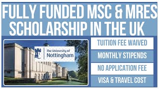 🇬🇧Study in the UK 2025 Developing Solutions MSc Scholarship at Nottingham Uni No IELTS amp Tuition [upl. by Naesar863]