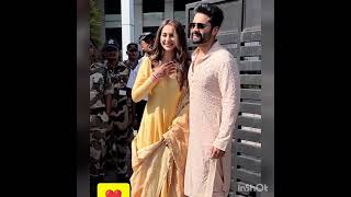 Rakul Preet Singh with husband Jackky Bhagnani Return Mumbai After wedding Distribute Sweets paps [upl. by Ellyn]