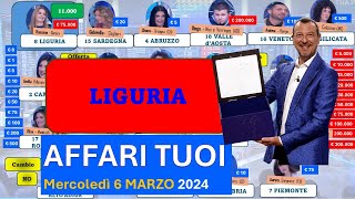 Affari tuoi mercoledì 6 marzo 2024 con la Liguria I pacchi aperti in ordine [upl. by Narual]