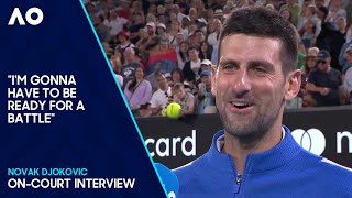 Novak Djokovic OnCourt Interview  Australian Open 2024 Fourth Round [upl. by Lolanthe521]