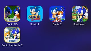 Sonic CD Sonic 1 Sonic 2 Sonic the Hedgehog 4Tom GOLD Run sonic mobile iOS sonic games [upl. by Kosse294]