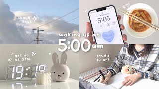 Waking Up at 5AM vlog ☁ study hard work hard live healthy  getting my life together [upl. by Nivri]