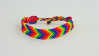 Armband knüpfen  Freundschaftsarmband mit Regenbogen Muster Baumwollarmband Pfeilmuster  deutsch [upl. by Bertsche]