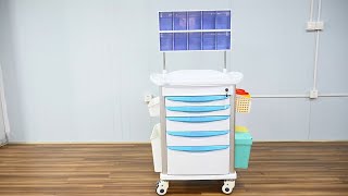 MKP08 Mobile Plastic Medical Anesthesia Cart With Central Lock [upl. by Fauver]