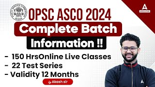 OPSC ASCO 2024  Complete Batch Information  By Akash Sir [upl. by Eliot]