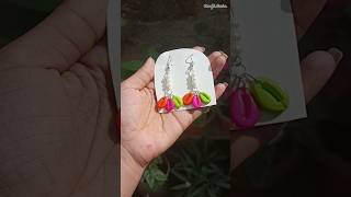 DIY cowrie shell earrings 💕 diy support craft earrings shorts [upl. by Cobbie]