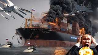 Horrifying Russian cargo ship carrying 20000 ammunition and medical equipment in US f16 explosion [upl. by Adelheid]