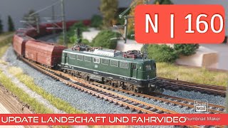 Modelleisenbahn Spur N  Landschaftsgestaltung und Fahrvideo auf meiner digitalen Modellbahn [upl. by Inama]