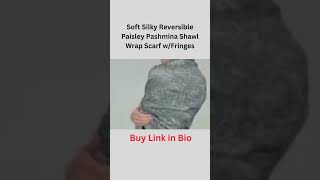 Soft Silky Reversible Paisley Pashmina Shawl Wrap Scarf with Fringes [upl. by Eznyl898]