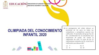 Olimpiada del conocimiento infantil Problema 20 [upl. by Phemia]