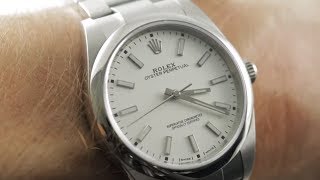 Rolex Oyster Perpetual 39MM White Dial 114300 Rolex Watch Review [upl. by Schecter]