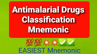 Classification of Antimalarial Drugs with Mnemonic Easy Trick [upl. by Adidnere]