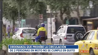 Ordenanza sobre prohibición de dos personas en moto no se cumple en Quito [upl. by Cyndi]