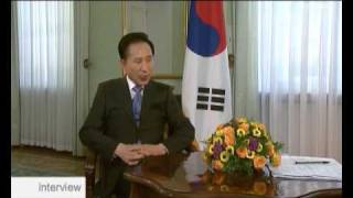 interview  Lee MyungBak Presidente da Coreia do Sul [upl. by Yznyl]