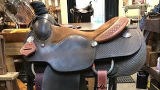 Leather Lacing Tutorial  Saddle Repair Tips  Roping Saddle made 1997 Bruce Cheaney Custom Saddles [upl. by Ekul989]