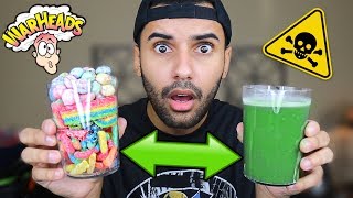 DRINKING THE SOUREST DRINK ON EARTH 20 Warhead Smoothie  Malic Acid CHALLENGE [upl. by Inoy]