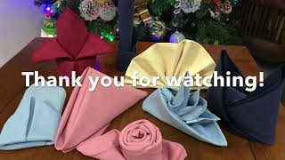 10 Basic Table Napkin Fold by Highestia G Caparas [upl. by Corvin]