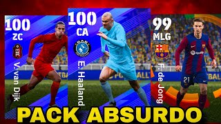 EFOOTBALL 2024 PACK ABSURDO 💥 HALLAND 100 DE OVERAL 🤯 [upl. by Irina]