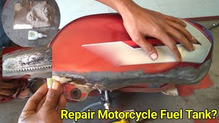 How To Repair Motorcycle Fuel Tank [upl. by Attelrahs]