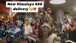 New himalayan 450 delivery🥳❤️ himalayan450 royalenfield ridewithoptimusprime rudrashorts [upl. by Irolam662]