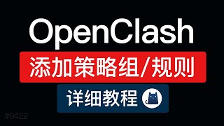 OpenClash添加自定义规则和策略组，详细规则设置添加策略组配置方法openclash使用教程 [upl. by Eiramait]