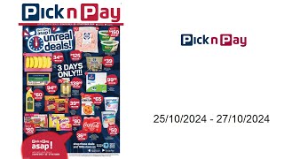 Pick n Pay specials ZA  25102024  27102024 [upl. by Idonah122]