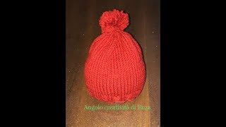 Cappello ai ferri facilissimoEasy knit hatSombrero de punto fácil [upl. by Arreip]