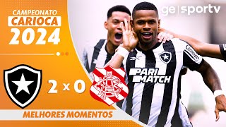 BOTAFOGO 2 X 0 BANGU  MELHORES MOMENTOS  CAMPEONATO CARIOCA 2024  geglobo [upl. by Damales]