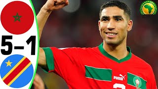 Morocco vs Congo DR 51  All Goals and Highlights  2024 🔥 HAKIMI [upl. by Nuahs49]