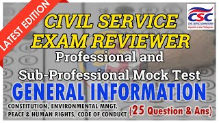 GEN INFO CONSTITUTION ENVIRONMENT PEACE AND RA 6713 25 QUESTIONS  CIVIL SERVICE EXAM REVIEWER [upl. by Riana]