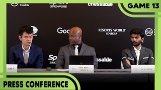 Game 13  FULL PRESS CONFERENCE  FIDE World Chess Championship 2024 [upl. by Livesay]