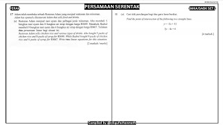 Perak Persamaan Serentak Dalam 2 pemboleh ubah Percubaan SPM 2023 Negeri Matematik [upl. by Boigie]