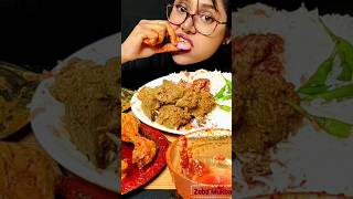 Eating Mutton Kaleji Chicken Curry Rice Salad mukbang asmrsounds indianfood shortsvideo [upl. by Demetra68]