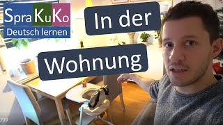 Deutsch lernen  In der Wohnung  Wortschatz Möbel  Einrichtungsgegenstände [upl. by Aynotahs626]